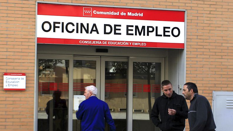 Espanjassa työttömiä on jo 26 prosenttia. Kuva on lokakuulta. 