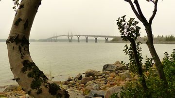 Raippaluodon silta sumussa 8. syyskuuta 2014. Lukijan kuva: Matti Hietala