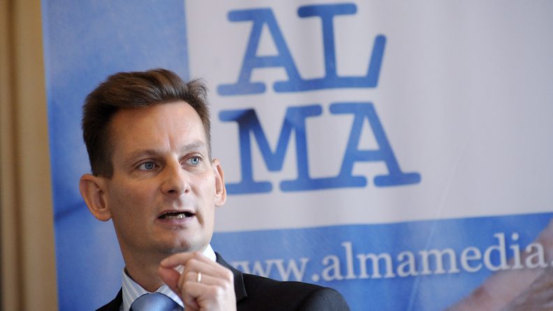 Toimitusjohtaja Kai Telanne kertoi Alma Median 2010 tuloksesta Helsingissä, 16. helmikuuta 2011. 