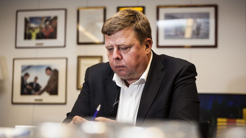 Talvivaaran toimitusjohtajaksi palannut Pekka Perä yhtiön Espoon toimistossa.