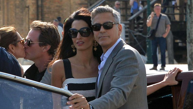 Amal Alamuddin ja George Clooney Italiassa.