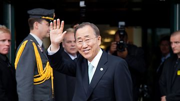 Ban Ki-Moon ja Tarja Halonen SuomiAreenassa 2011, kuvaaja: Ville Malja