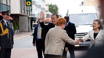 Ban Ki-Moon ja Tarja Halonen SuomiAreenassa 2011, kuvaaja: Ville Malja
