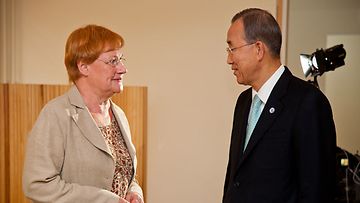 Ban Ki-Moon, Tarja Halonen, SuomiAreena 2011, kuvaaja: Ville Malja