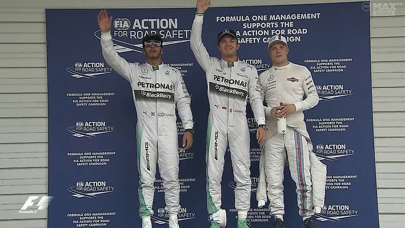 Hamilton, Rosberg ja Bottas