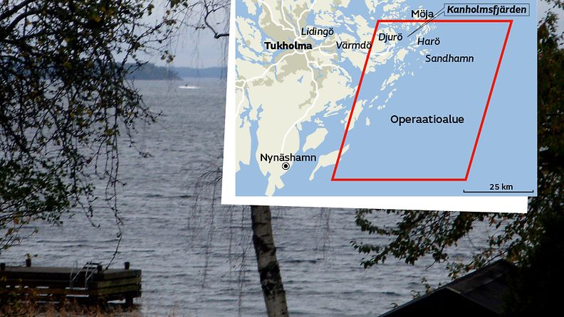 Ruotsi sukellusvene etsintäalue