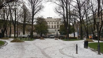 Lunta Helsingissä 23. lokakuuta 2014. Kuva: Mikko Lintunen