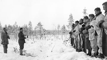 Juutilaisen komppanjan jouluhartaus Kollaalla 24.12.1939. Kuva: SA-kuva.