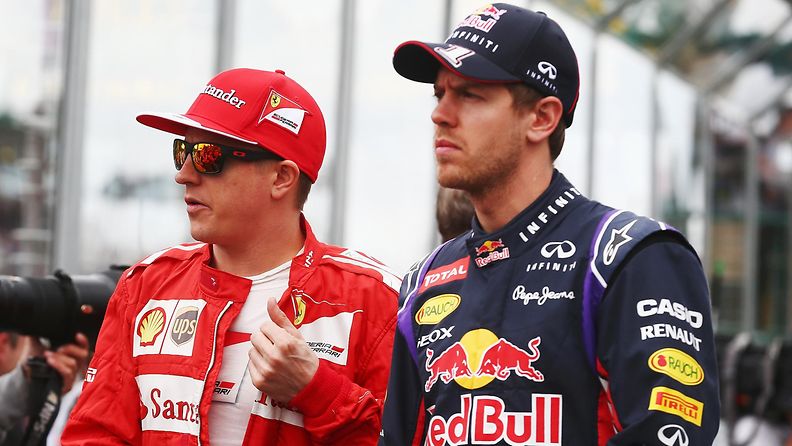 Kimi Räikkönen ja Sebastian Vettel
