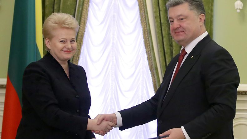 Poroshenko Liettuan presidentti Dalia Grybauskaite