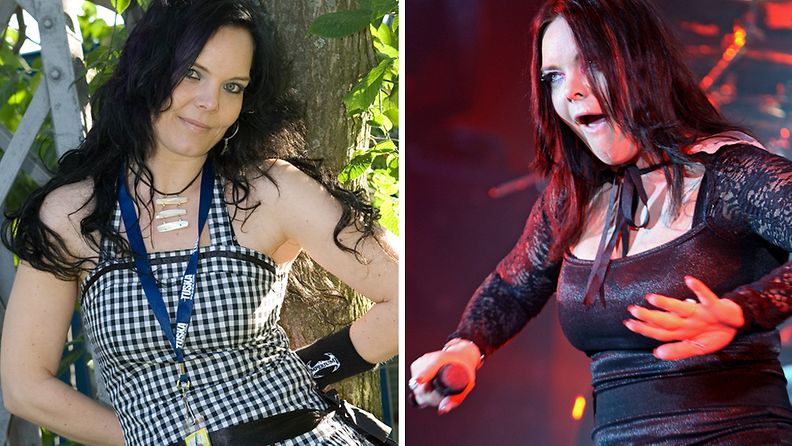 Anette Olzon vuonna 2007 ja vuonna 2012