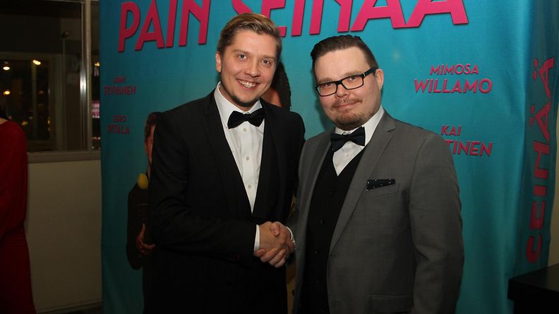 Eero Ritala ja Antti Heikki Pesonen Päin seinää -kutsuvierasensi-illassa 18.12.2014,.