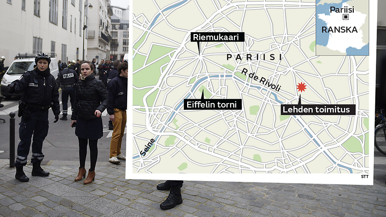 Pariisi Charlie Hebdon kartta