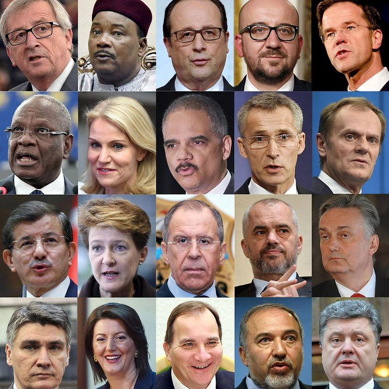 Charlie Hebdo kansalaismarssi valtiojohtajat Ranska