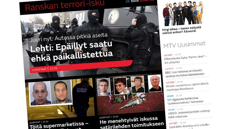MTV.fi seurasi viikolla tiiviisti muun muassa Ranskan terrori-iskujen tapahtumia.