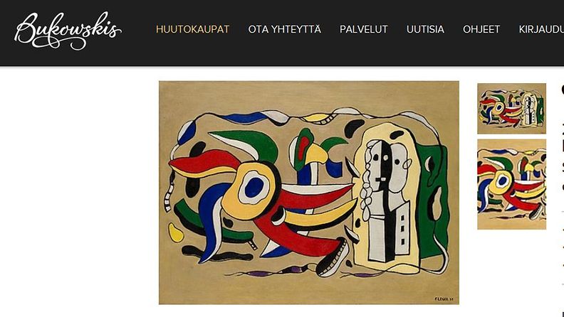 Ruotsin Bukowskin omistaja Eva Lundin osti Bukowskille puolella miljoonalla eurolla väärennökseksi epäillyn Fernand Légerin ”Composition”-öljyvärimaalauksen.