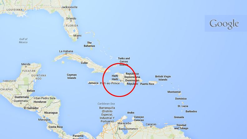 Haitin kartta - Kuvakaappaus Google Mapsista