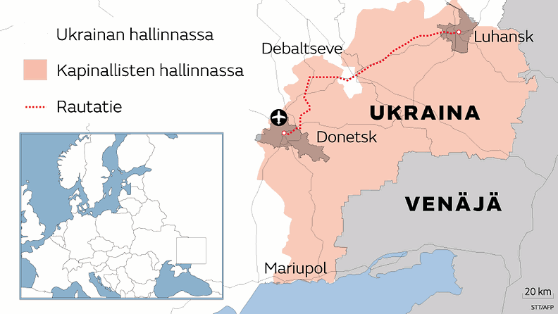 Ukraina kartta, rautatie