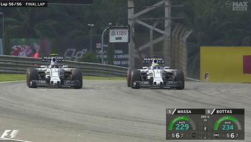 Valtteri Bottas ohittaa Felipe Massa, Williams, 2015