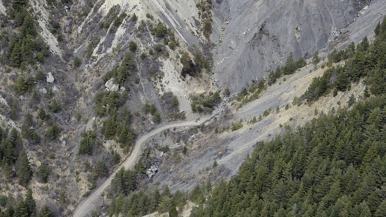 Germanwings turmapaikka vuoristo ilmakuva
