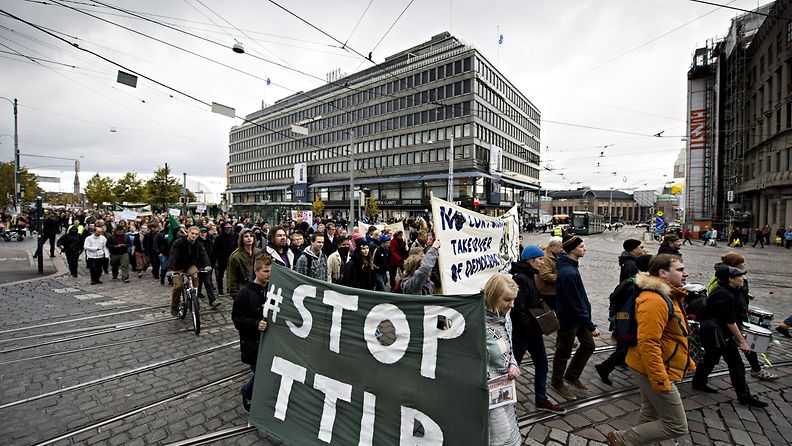 TTIP-vapaakauppasopimus protesti