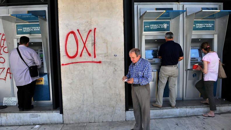 Kreikka pankki pankkiautomaatti käteinen
