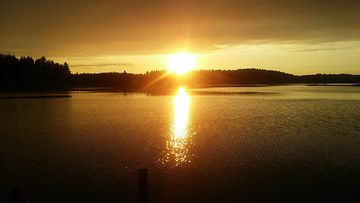 Ilta-aurinko Hirvensalmella 8. elokuuta 2015. Lukijan kuva: Ulf Lönnqvist
