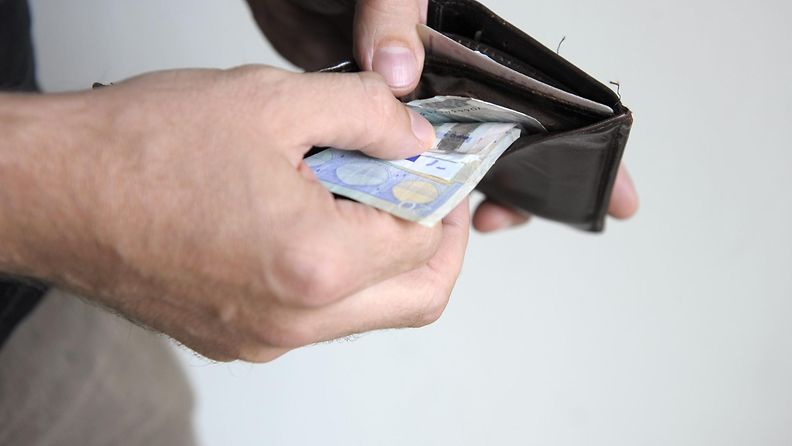 Lompakko euro raha velka velat velkaantuminen kukkaro seteli