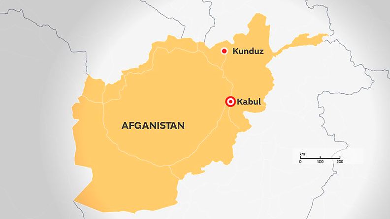 Afganistan kartta Kunduz