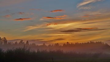 Sumua Leivonmäellä auringonlaskun aikaan 6. syyskuuta 2015. Kuva: Maarit Siitonen