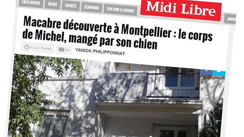 Kuvakaappaus Midi Libre-lehdestä.