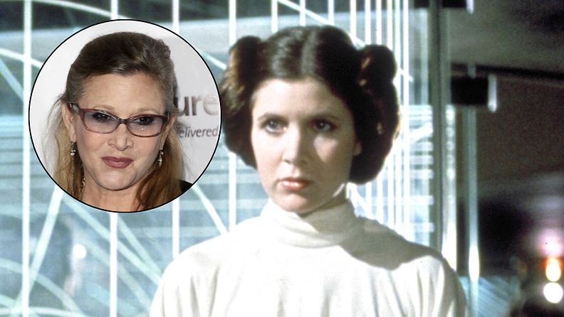 Carrie Fisher 1977 ja 2015