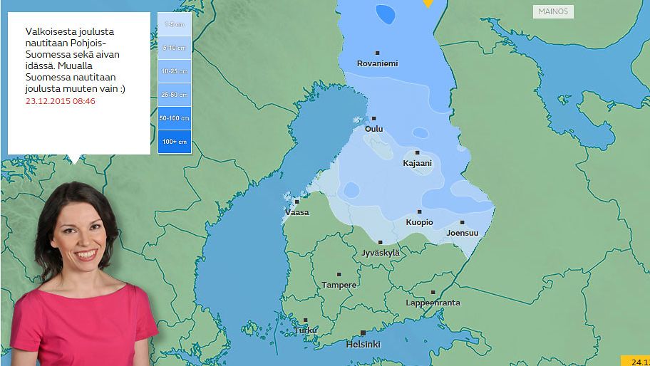 Katso lumitilanne: Lumiraja jakaa Suomen – täällä joulu on valkoinen -  