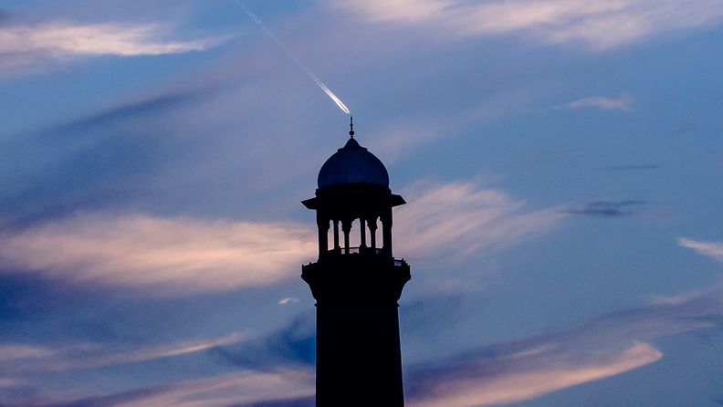 Moskeijan minareetti Lahore Pakistan