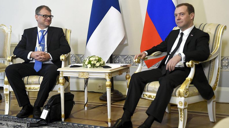 Pääministeri Juha Sipilä tapasi Venäjän pääministeri Dmitri Medvedevin