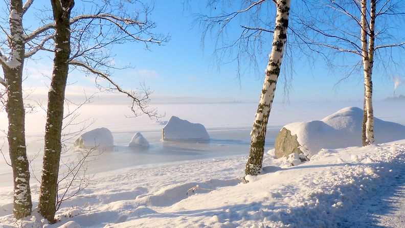 Lunta ja aurinkoa Vaasassa 3. helmikuuta 2016. Kuva: Matti Hietala
