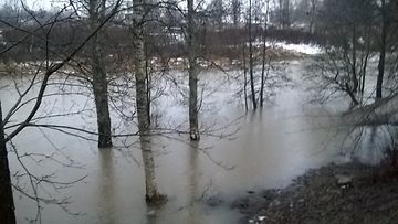 Tulva Keravanjoella 10. helmikuuta 2016. Kuva: Hanna Takala