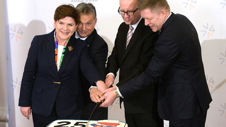 Visegrad Tshekki, Unkari, Puola ja Slovakia pääministerit