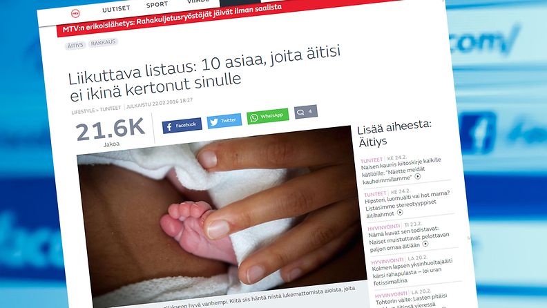 MTV.fin Äiti-uutinen sai suomalaiset tunnustamaan rakkautensa