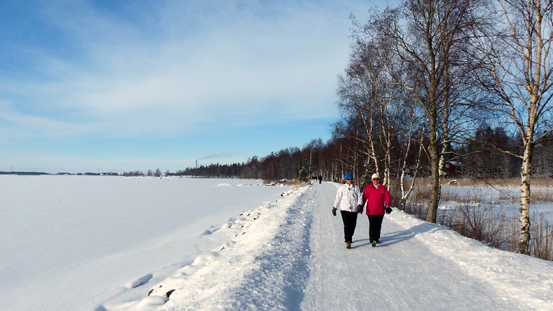 Aurinkoa ja ulkoilua Vaasassa 27. helmikuuta 2016: Kuva: Matti Hietala