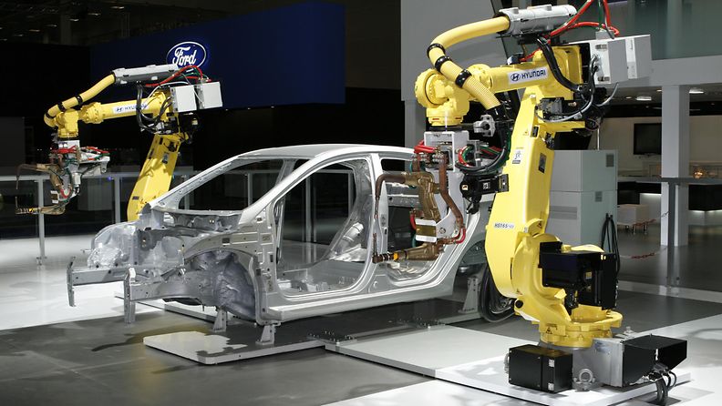 Hyundain robotti esitteli osaamistaan Moskovan autonäyttelyssä vuonna 2010.