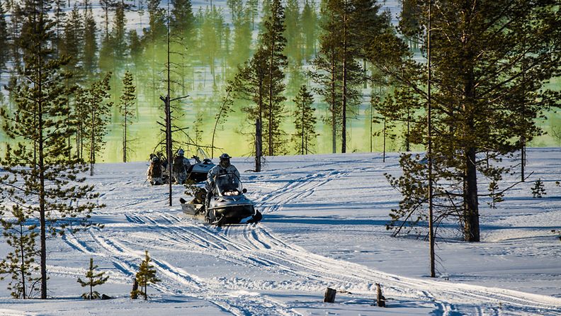 Utin jääkärirykmentin talviharjoitus 2015. (Kuva: Puolustusvoimat/Ville Heiskanen)