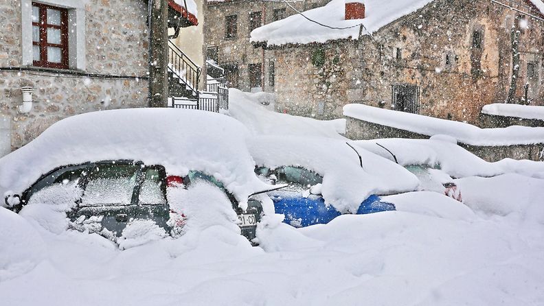 Sostres de Cabrales Pohjois-Espanjassa peittyi lumeen 28. helmikuuta 2016.