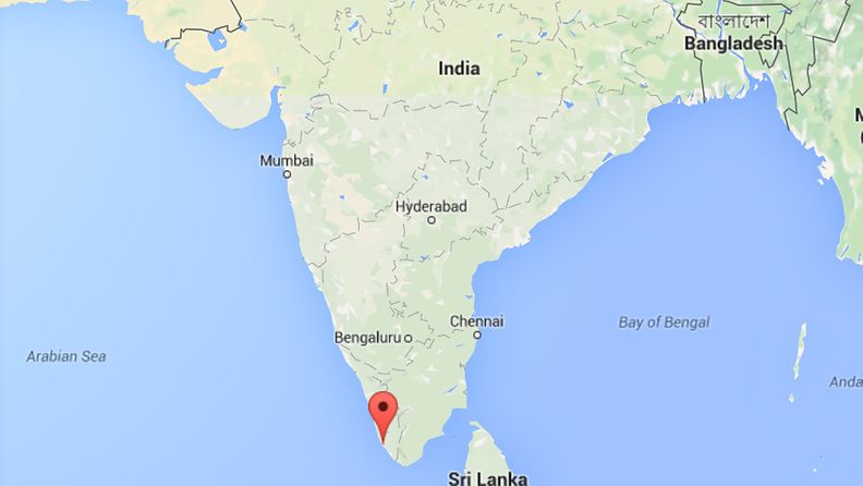 Kerala, Intia, kartta