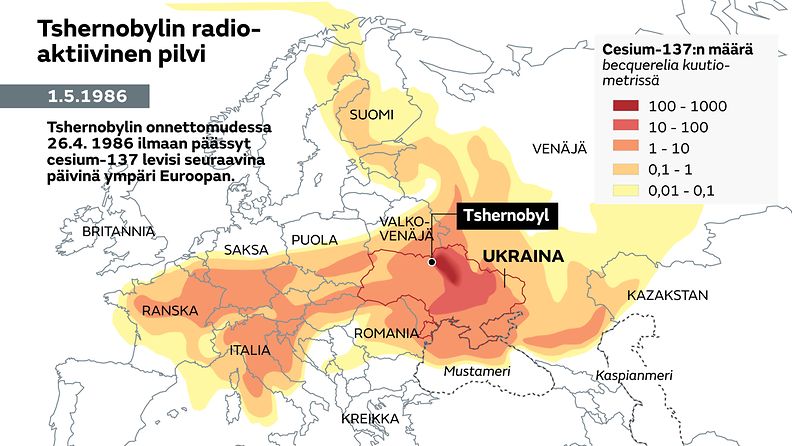 Tshernobylin radio- aktiivinen pilvi