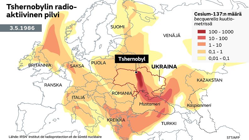 Tshernobyl radioaktiivinen pilvi 2