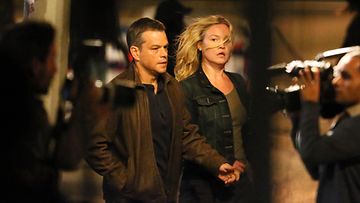 Matt Damon ja Julia Stiles Jason Bourne -kuvauksissa 2015