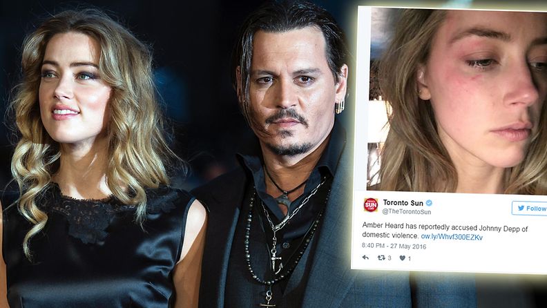 Amber Heard Johnny Depp mustelmakuva 2016