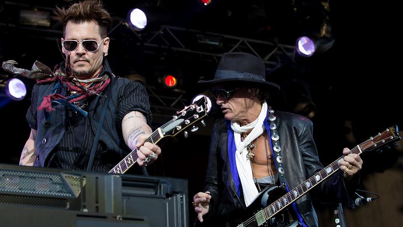 Johnny Depp ja Joe Perry Tukholmassa 30.5.2016
