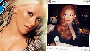 Christina Aguilera vuonna 2002 ja 2016